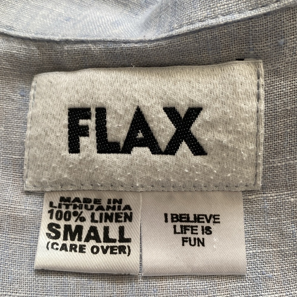 Flax Light Blue Button Down Blouse - image 4